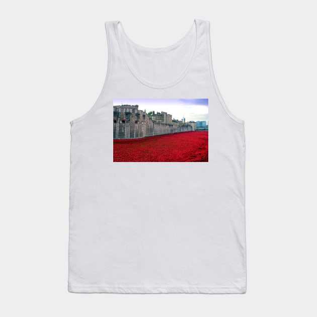 Tower of London Red Poppy Poppies UK Tank Top by AndyEvansPhotos